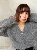 重めバング×ボブヘア