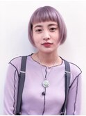 ラベンダーピンクのミニボブスタイル♪/デザインカラー
