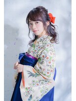 ヴァンクシー バイ ルナ(VANKCY by Luna) 卒業式 ヘアアレンジ 向ケ丘遊園 登戸 ことりベージュ 袴着付け