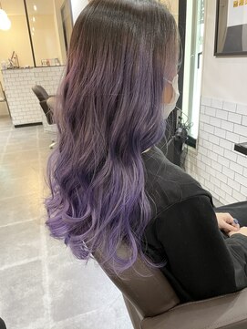 サロンドミルク 溝の口店(salon de MiLK) 根元が伸びても全く気にならないパープルグラデーションカラー