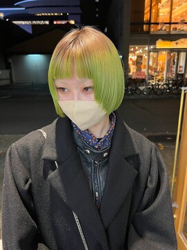 トゥコ(tuco) 成人式　ルーツカラー　ミニボブ　グリーン　キャベツ