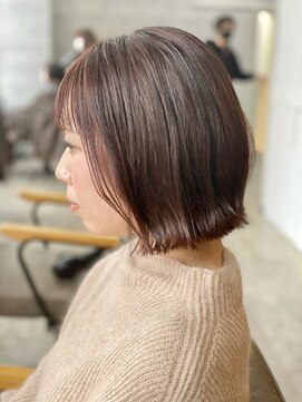 ソイクフ(SOY KUFU) 20代30代40代イメチェン似合わせカットフルバングレッドブラウン