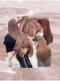 ピンクカラーまとめ/ピンクベージュ/ブリーチあり/恵比寿/代官山