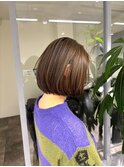 ショートボブ40代50代グレイカラー白髪染め白髪ぼかし