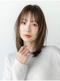 20代30代かわいい/顔まわりレイヤー/前髪/アンブレラカラー