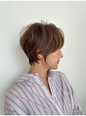 ミルクティーアッシュブラウン×ベリーショート