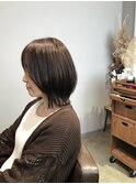 レイヤーボブ 20代30代40代髪質改善 くすみベージュ 朝楽