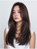 20代30代向け◎ミディアムレイヤーカット小顔スタイル仕上げ