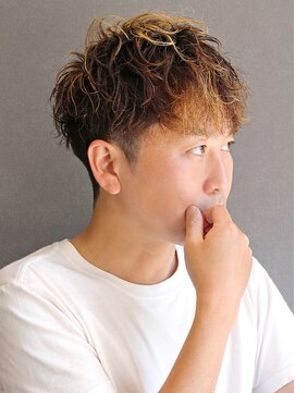 ポルテオム(PORTE HOMME) 【ポルテオム】ハイライトパーマツーブロックメッシュキャップ