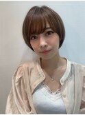 【佐藤】ミルクティーベージュ小顔大人キレイマッシュショート