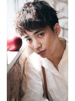 カライング(ing) スーツ短髪ツーブロック束感モテる黒髪シークレットパーマ流行h