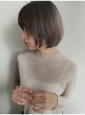 ぱつっとボブ×ラベンダーグレージュ