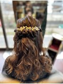 ハーフアップ　ロング