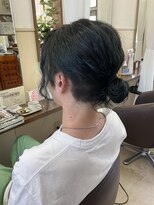 コアフィールフィス(COIFFURE fils)&nbsp;【見附　今町】ハイライトオンカラー　アクリルブルー　グリーン