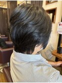 大人上品なショートスタイル*30代40代50代白髪染め暗髪黒髪