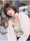 レイヤーカット/アッシュオリーブ/伸ばしかけ/小顔/センター北