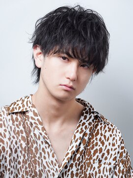 アルファ 新宿(alpha) サーフカール/ 刈り上げセンターパート/ブルーブラック[新宿駅]