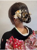 落ち着きと華やかさのシニヨン/お団子/和装