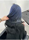 ルーツカラー/グラデーション/落とせる黒#ネイビーブルー