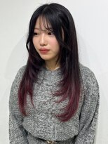 アイウィル(Ai WilL)&nbsp;韓国風 レイヤー 裾カラー エンドカラー チェリーレッド