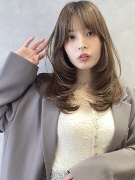 フォト 新宿三丁目(foto) ミディアム暗めカラーデザインカラーフェイスフレーミング