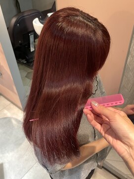 エイム ヘア リンク 長津田店(eim hair rink) ブリーチなしレッド