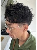 メンズパーマ　ツイストスパイラル　ニュアンス