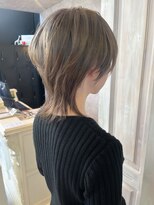 キャアリー(Caary) 福山人気ウルフスタイル小顔ハイトーンミルクティーベージュ20代