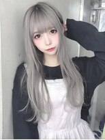 レア 新越谷(LEA) ナチュラルウェーブレイヤー × シルバーグレージュ