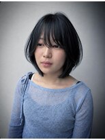 ロックス バイ マグ 松本(rocks BY MAG)&nbsp;大人可愛いブルーブラックボブ×小顔レイヤーカット