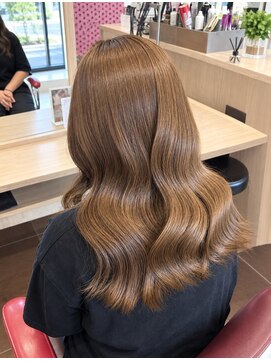 アース いわき店(HAIR&MAKE EARTH) ライトブラウン×ふんわりコテ巻きロング