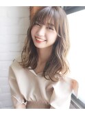 チョビー銀座/デジタルパーマ/ブランジュ/グレージュ/斜めバング