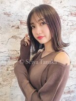 エル(elle)&nbsp;アッシュブラウン外ハネボブ♪オフィスへア対応イルミナカラー