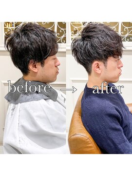 フレームプラス 御堂筋難波店(FRAME +) ショートマッシュショートヘア束感カットナチュラルパーマ