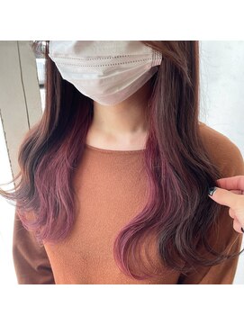 アン(Hair make un) 【インナーカラー】ラベンダーレッド♪♪