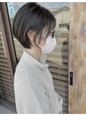 丸みが可愛い耳掛けショートボブ*オリーブアッシュ*Bambi松平愛