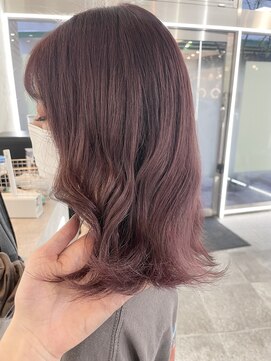 リフトバイマグ 松本駅前店(lift by mag) 大人可愛いピンクベージュダブルカラーくびれボブ透明感小顔