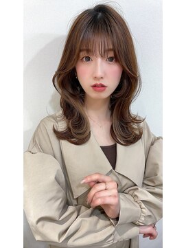 イオエ(ioe) 前髪/アンブレラカラー/こなれミディ/イメチェン/ウェーブパーマ