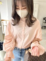 ヘアデザイン ソラ(Sola)&nbsp;シアーマットベージュ×小顔見せカール+シースルーバング