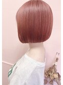 【ブリーチ】透明感ピンクブラウンカラー　ミニボブ