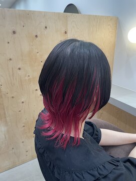 ワンバイワン(One×One) 【花菜】マッシュウルフ×インナー深めレッド
