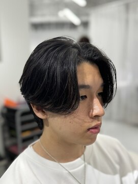 バース 梅田中崎町店(BIRTH) ニュアンスパーマミディアムセンターパート韓国メンズカット