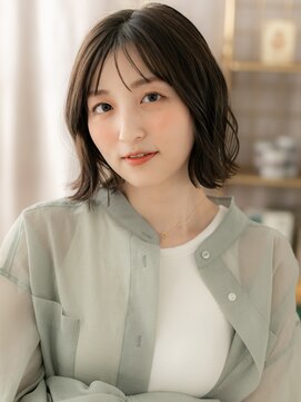 カバーヘアアンドスパ ブリス 浦和(COVER HAIR&SPA bliss) 外ハネアッシュグレージュ小顔クセ毛風ボブa浦和20代30代40代