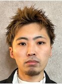 スパイキーショートメンズマッシュツイストパーマツーブロック