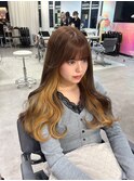 インナーイエロー　イエローカラー　ミルクティーブラウン　yuki