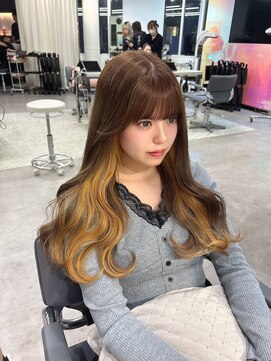 ユーフォリア 渋谷グランデ(Euphoria SHIBUYA GRANDE) インナーイエロー　イエローカラー　ミルクティーブラウン　yuki