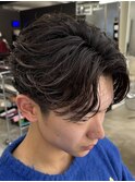 熊本メンズパーマ フェザー センターパート MEN'S HAIR