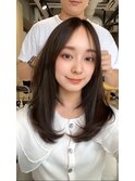 ミディアム/グレージュ/韓国風/髪質改善トリートメント/縮毛矯正