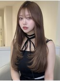 顔まわりレイヤーシャギーレイヤーブリーチなしダブルカラー前髪