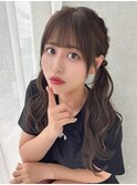 ツインテールヘアセットアイドルライブヘアメイクシースルー前髪
